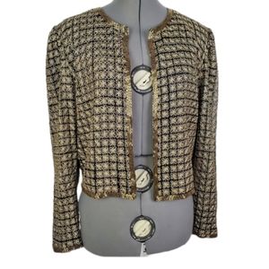 Vtg Laurence Kazar beaded silk party jacket PS
